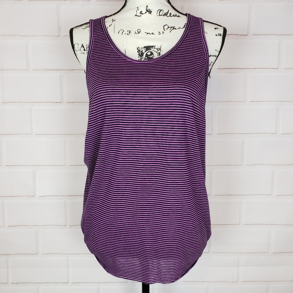 We The Free by Free People Striped Purple Tank Top